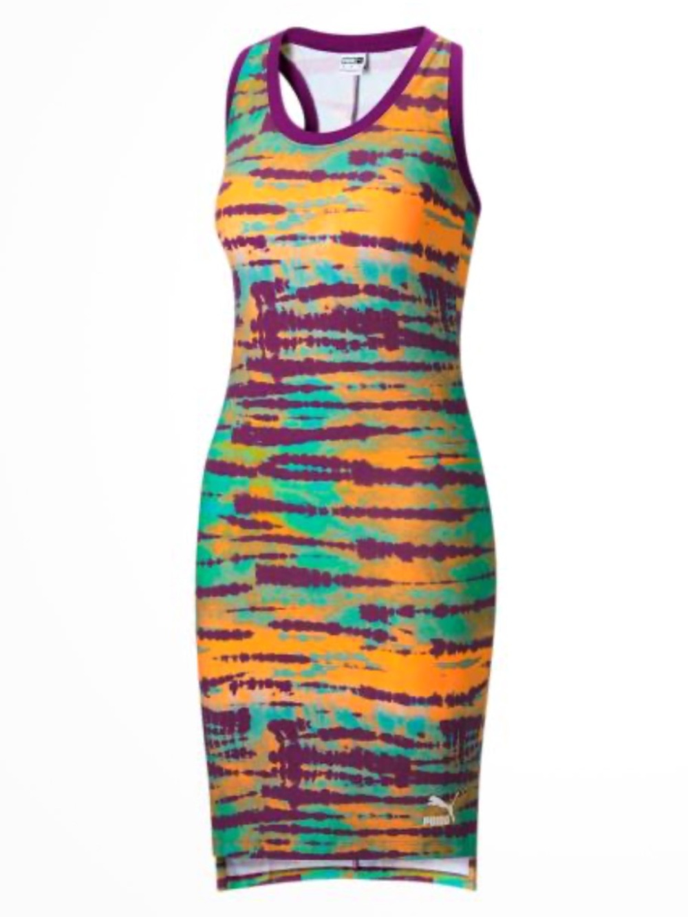 Puma Byzantium Tie-Dye Mini Bodycon Casual Athleisure Workout Tank Dress